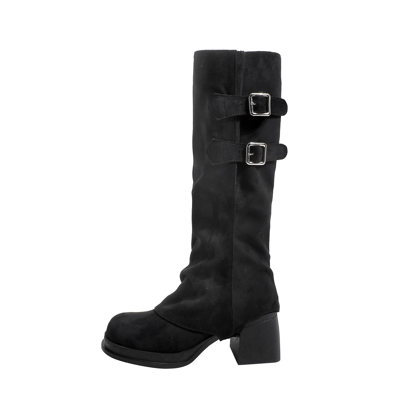 Two Way Wear Long Boots Autumn Winter Detachable Pile Boots Thick High Heel Platform High Leg Boot Retro Pantyhose Boots