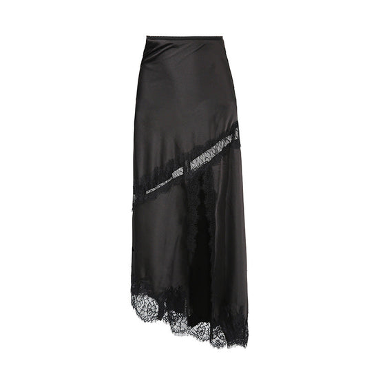Summer Lace Split Skirt Women Elegant Skirt