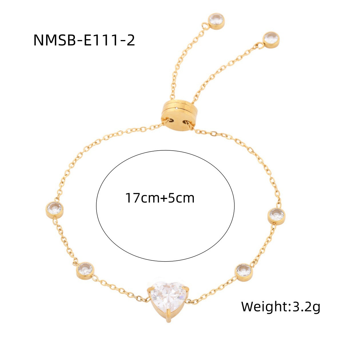 Arrival Starry Sky Heart Shape with Diamond Titanium Steel Bracelet Women Special Interest Light Luxury Colorful Crystals Stainless Steel Bracelet