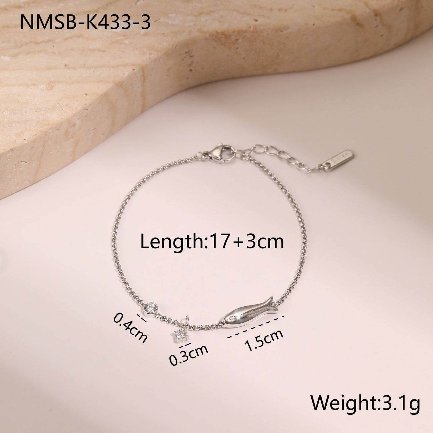 Titanium Steel Bracelet 18K Gold Plating Zircon Star Embellished Exquisite Light Luxury Hand Jewelry