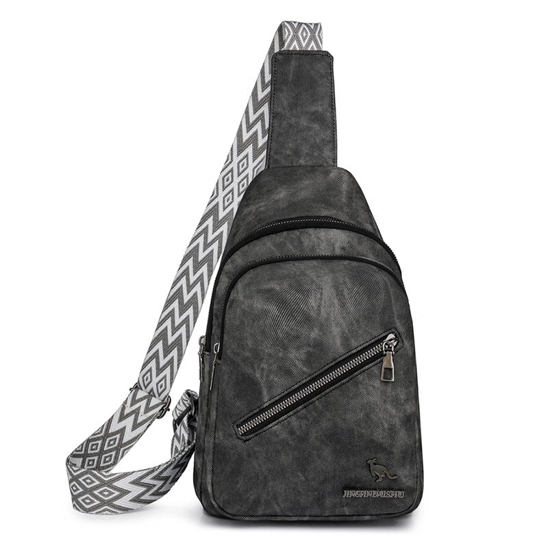 Women Chest Bag Korean Casual Messenger Bag Women Retro Soft Leather Shoulder Bag Popular Backpack