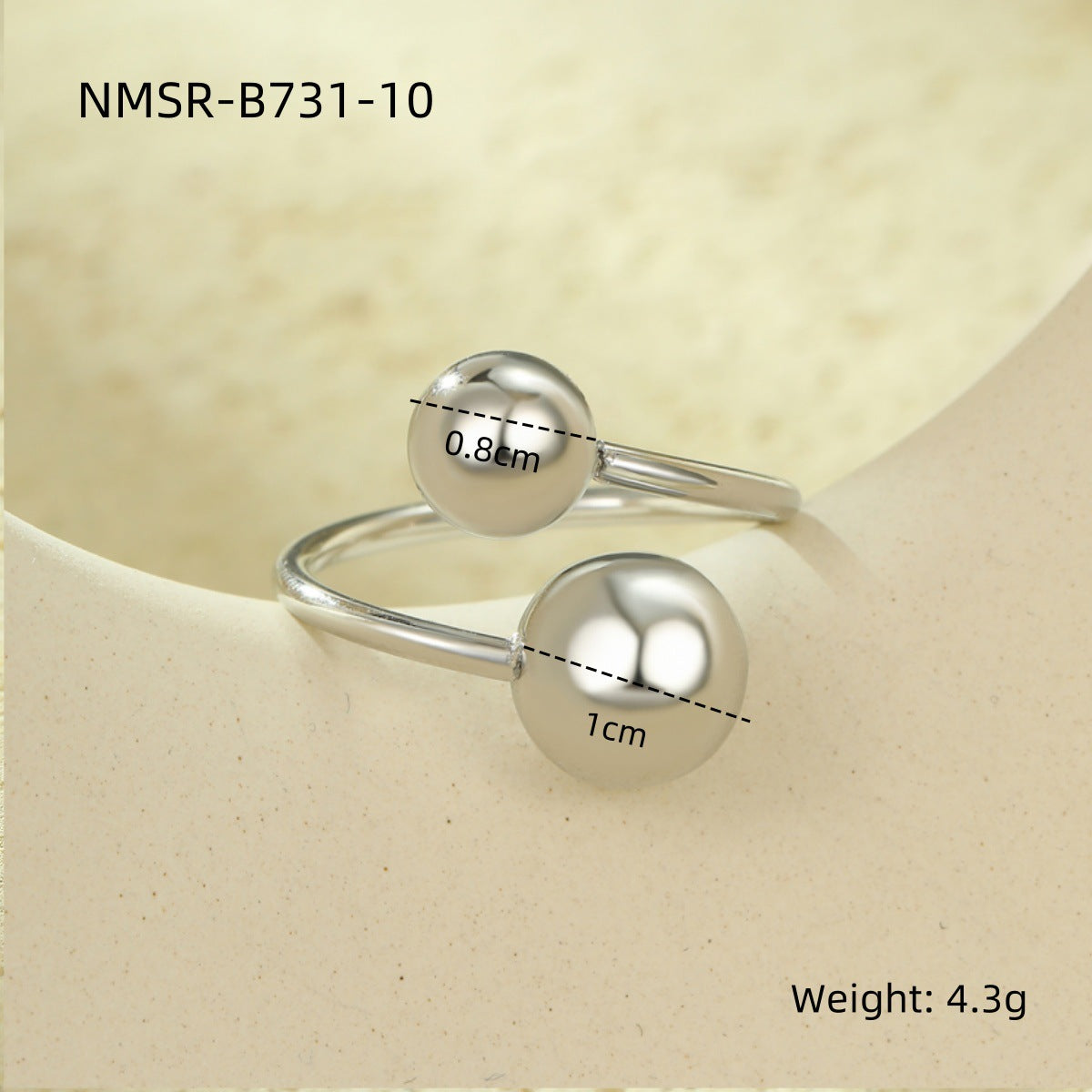 Niche High Grade Stainless Steel Ring Geometric Abstract Open Irregular Asymmetric Non Fading Titanium Steel Ring Ornament