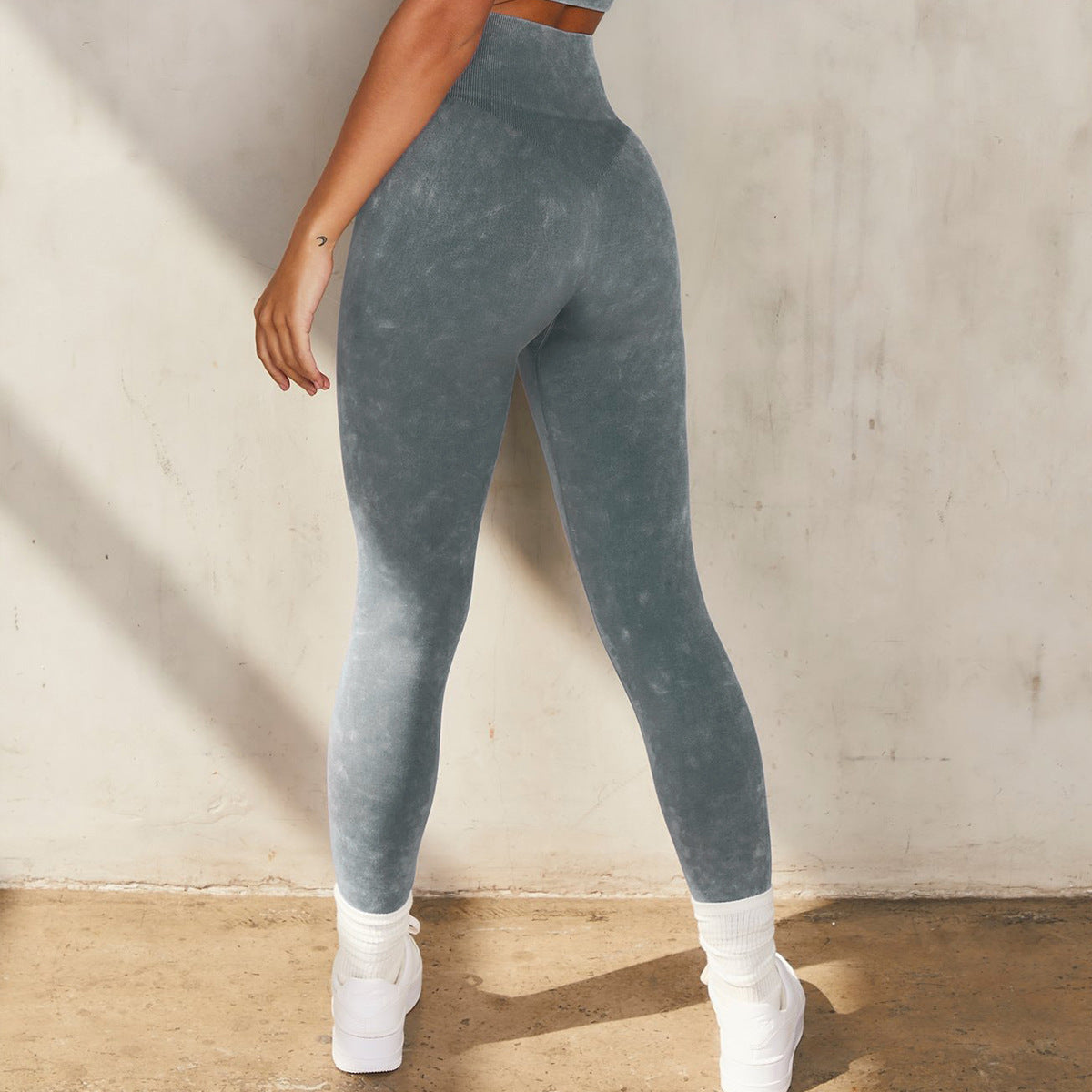 Seamless Stone Washed Workout Bra Shorts Sports Suit Running Body Tight Five Piece Set