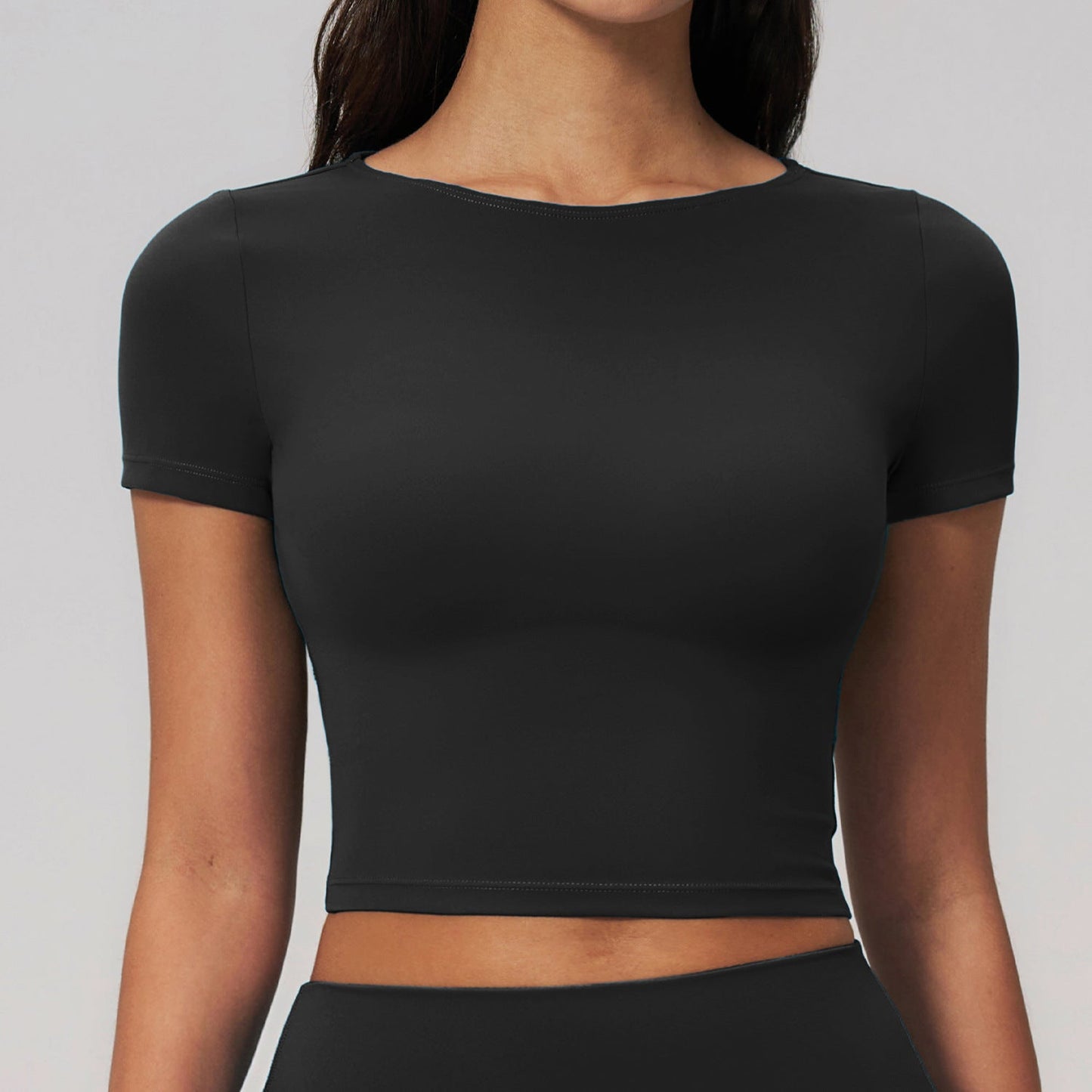 Cream Brushed Exercise Yoga Clothes Women Slim Fit Sports Short Sleeved Shirt Breathable Skin Friendly Fitness T shirt Women