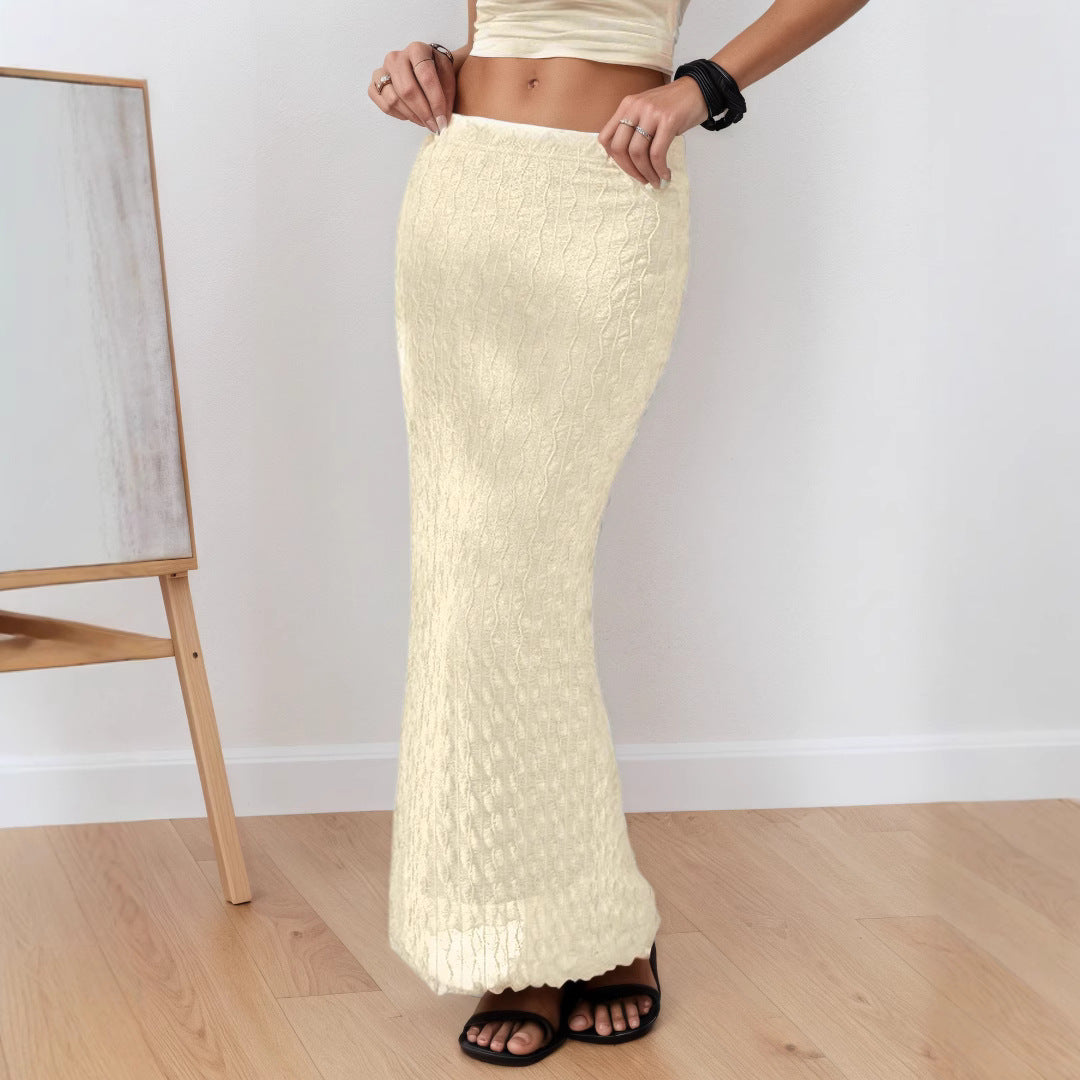 Mesh Jacquard Summer Skirt Party Elegant High Grade Slim Slimming Sheath Skirt