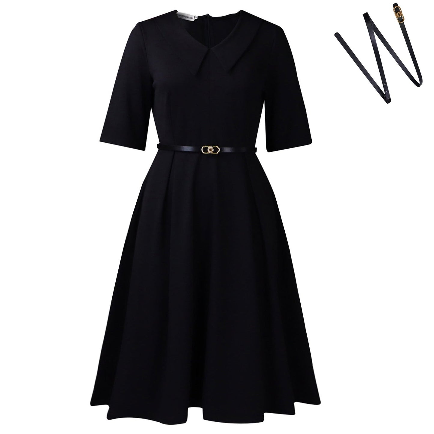 Women Clothing Autumn Elegant Solid Color Polo Collar Africa Dress