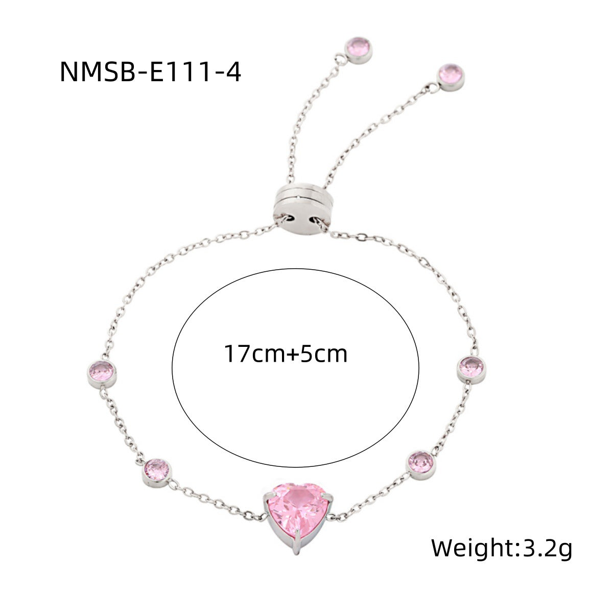 Arrival Starry Sky Heart Shape with Diamond Titanium Steel Bracelet Women Special Interest Light Luxury Colorful Crystals Stainless Steel Bracelet