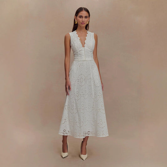 Spring Summer Vest Lace Casual Vacation Skirt Two Piece Set