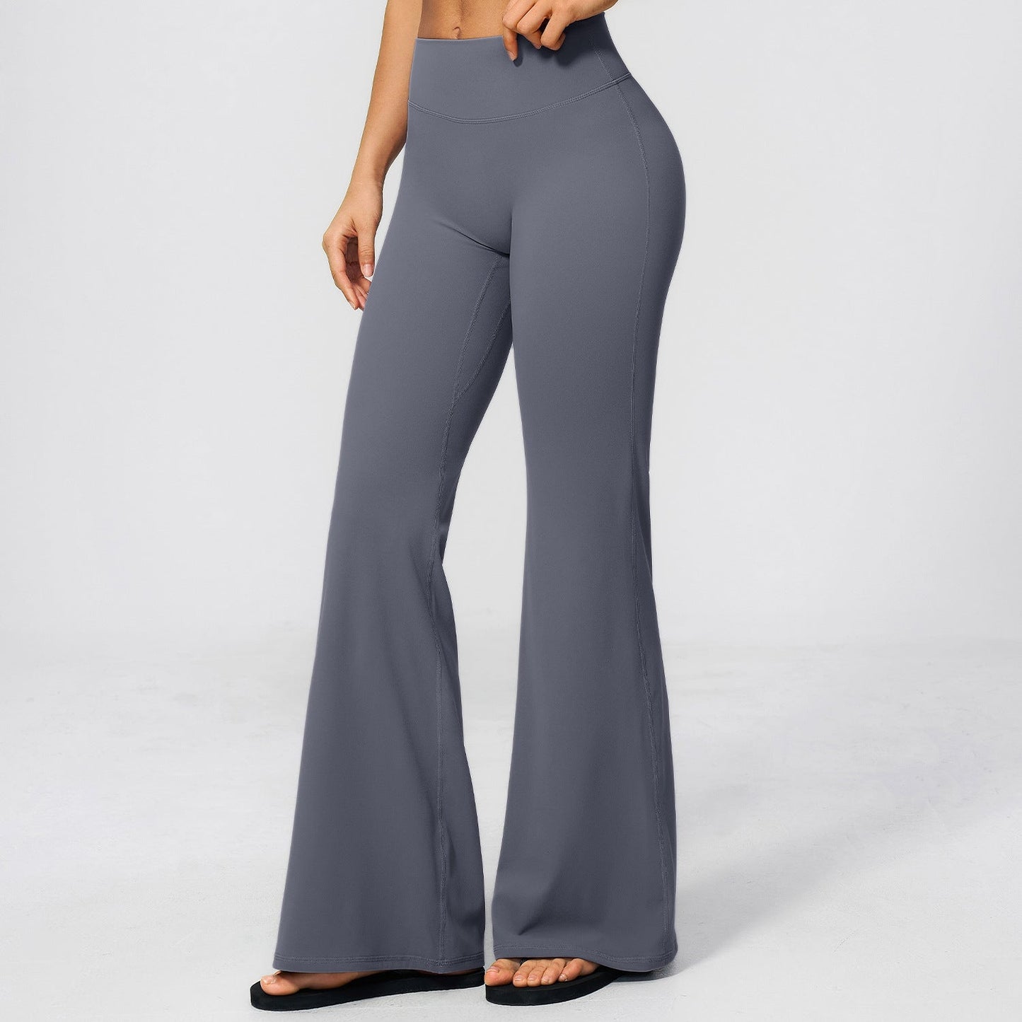 Summer Brushed Yoga Trousers High Waist Shaping Outdoor Running Sports Fitness Bell Bottom Pants Women