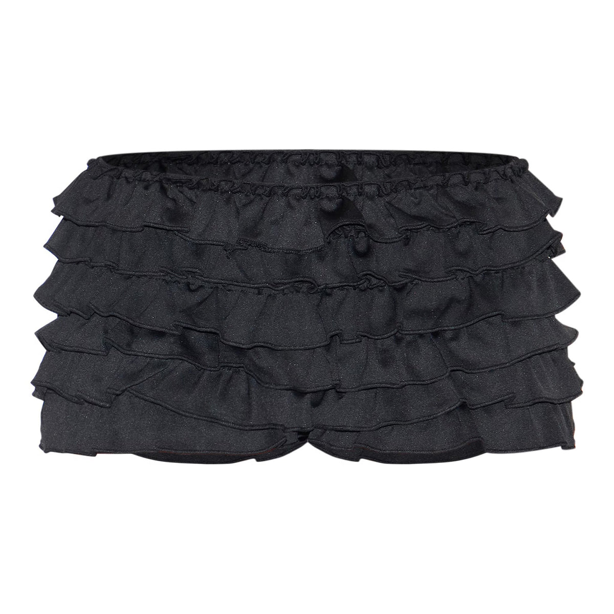 Women Clothing Solid Color Frill Wavy Casual Lantern Dress Short Skirt Culottes