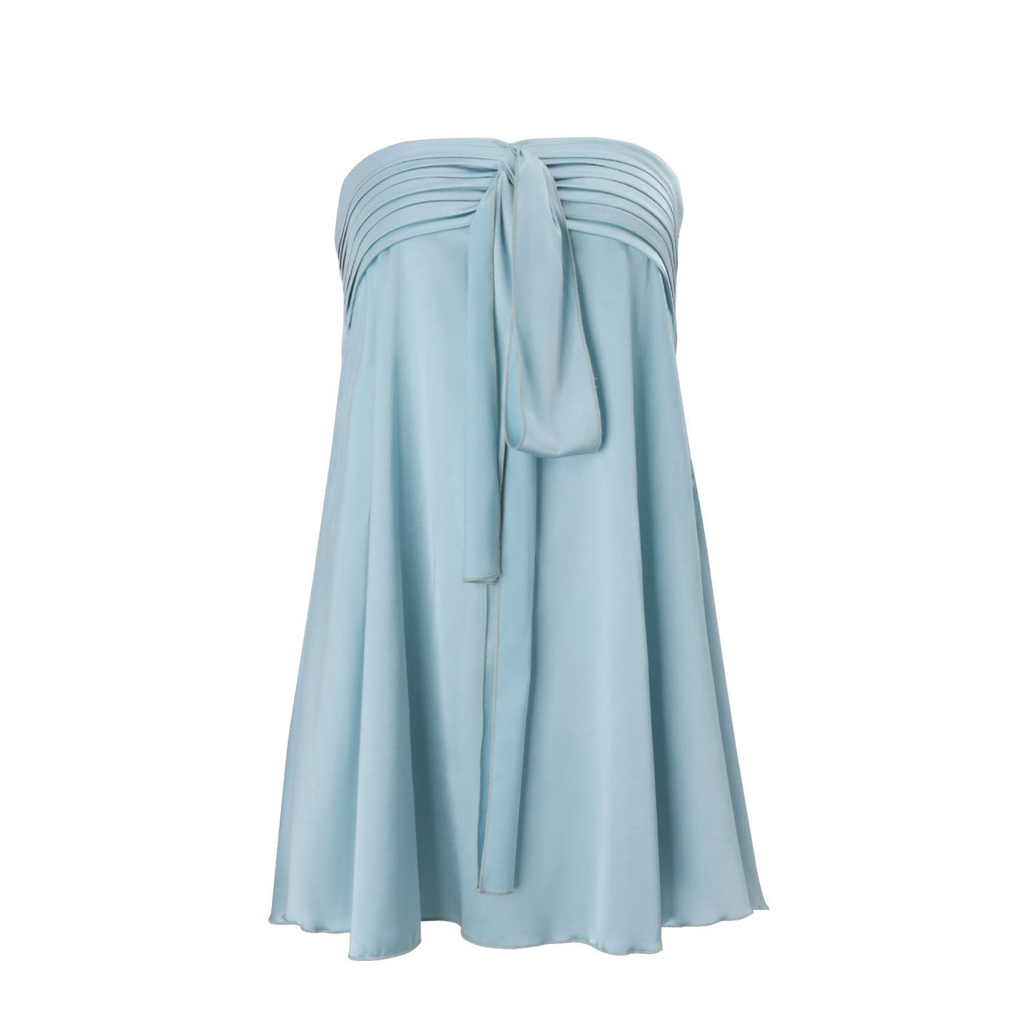 Women Clothing Spring Sexy Street Satin Tube Top Strap Solid Color Sleeveless Dress