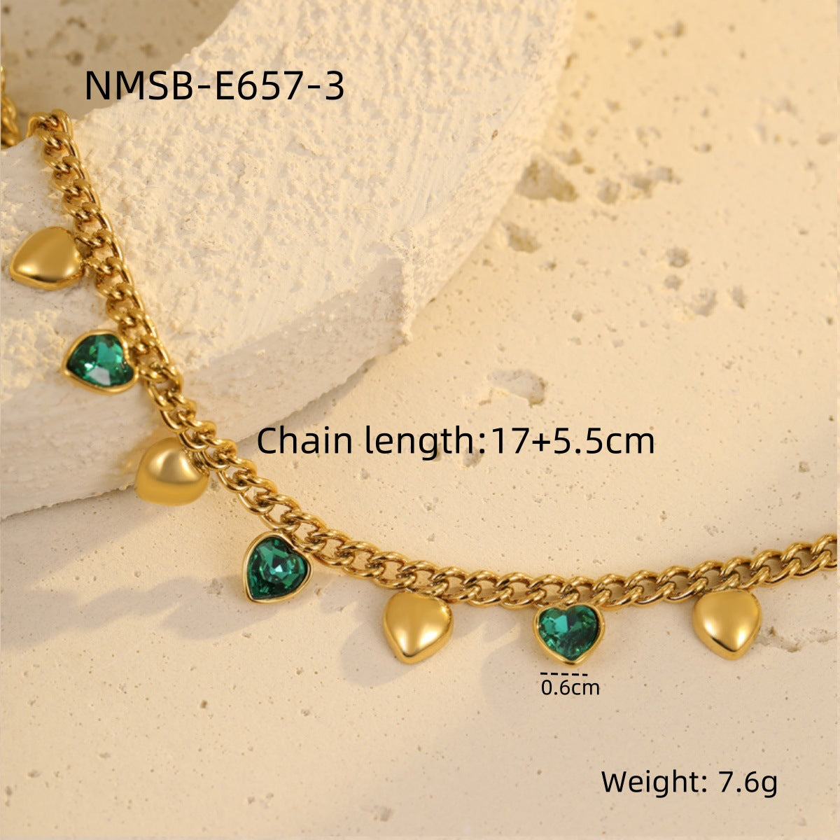 Classic All Match Stainless Steel Bracelet High Grade Colored Loving Heart Geometric Abstract Rhinestone Tassel Titanium Steel Jewelry