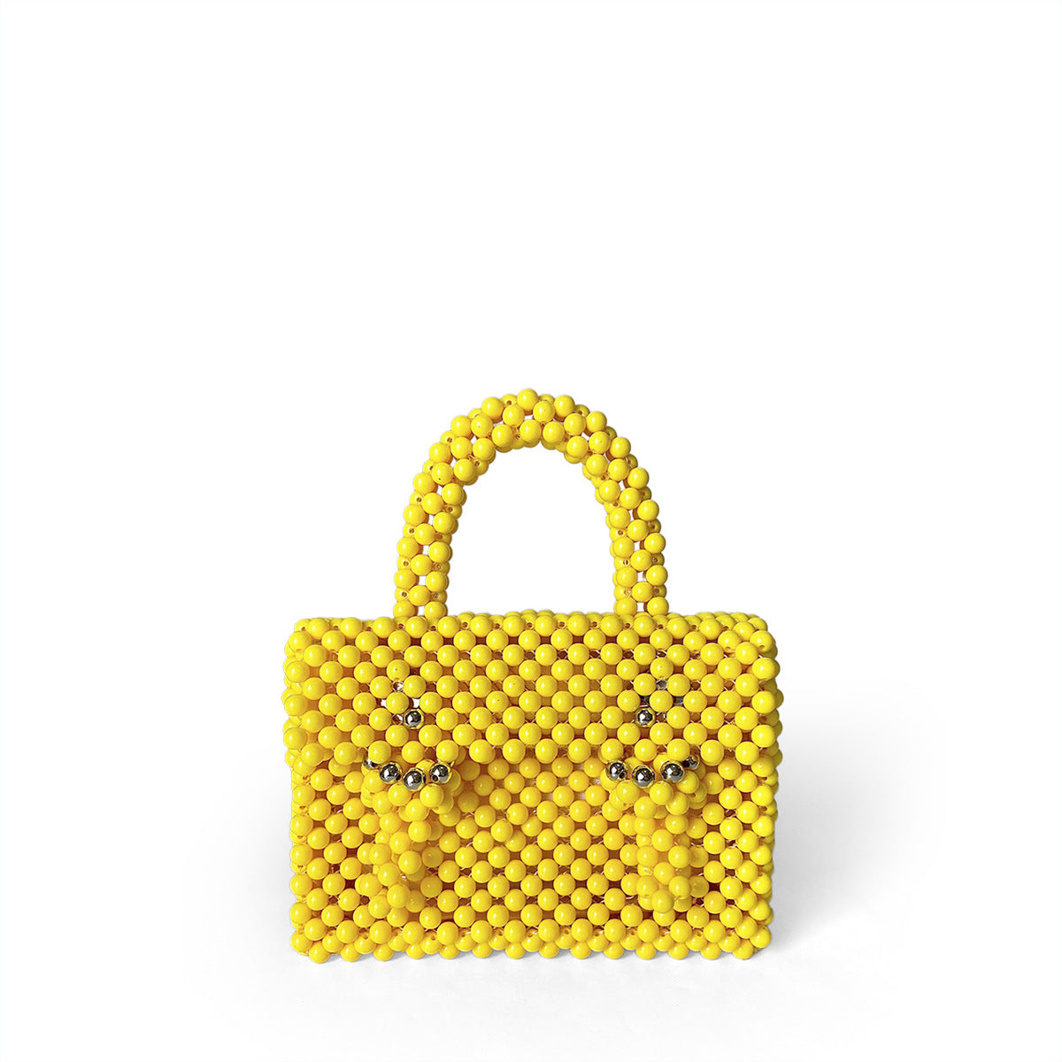 Handmade Beaded Briefcase Women Gorgeous Square Bag Casual Shoulder Crossbody Portable Finished Bag