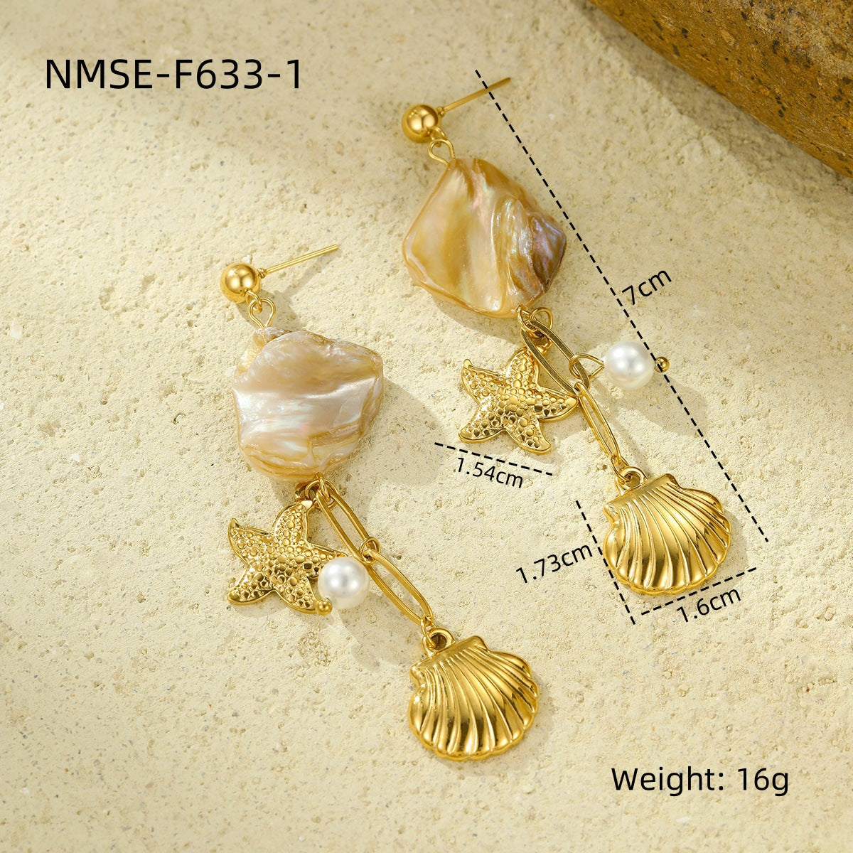 Ocean Necklace Bracelet Earrings Ring Set Niche Collection Ornament Women