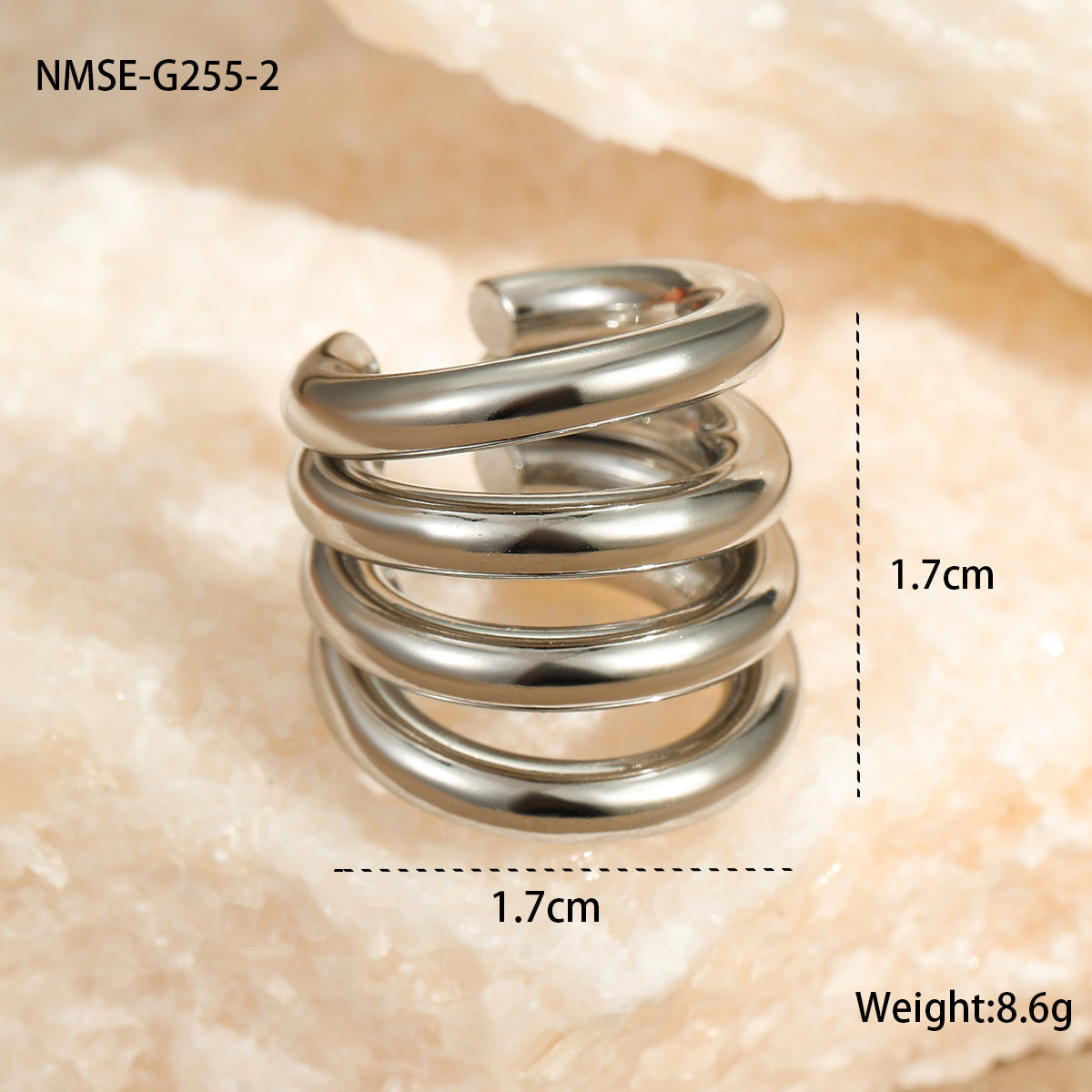 Minimalist C Shaped Ear Clip Non-Pierced Ear Bone Clip Multi Layer Normcore Stainless Steel Ear Rings