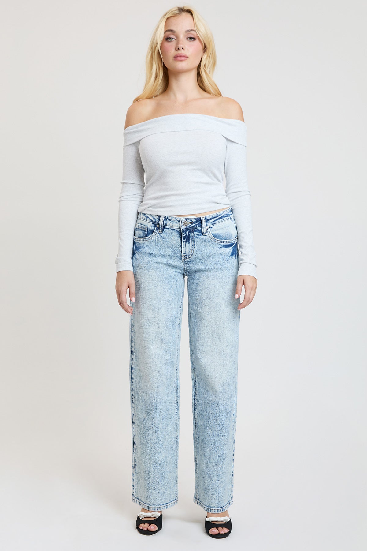 Women's Luxe Brittany Low Rise Wide Leg Jeans