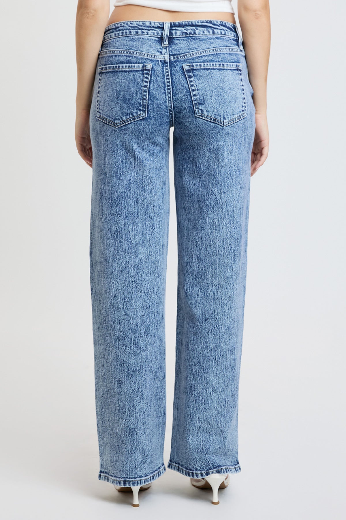 Women's Luxe Brittany Low Rise Wide Leg Jeans