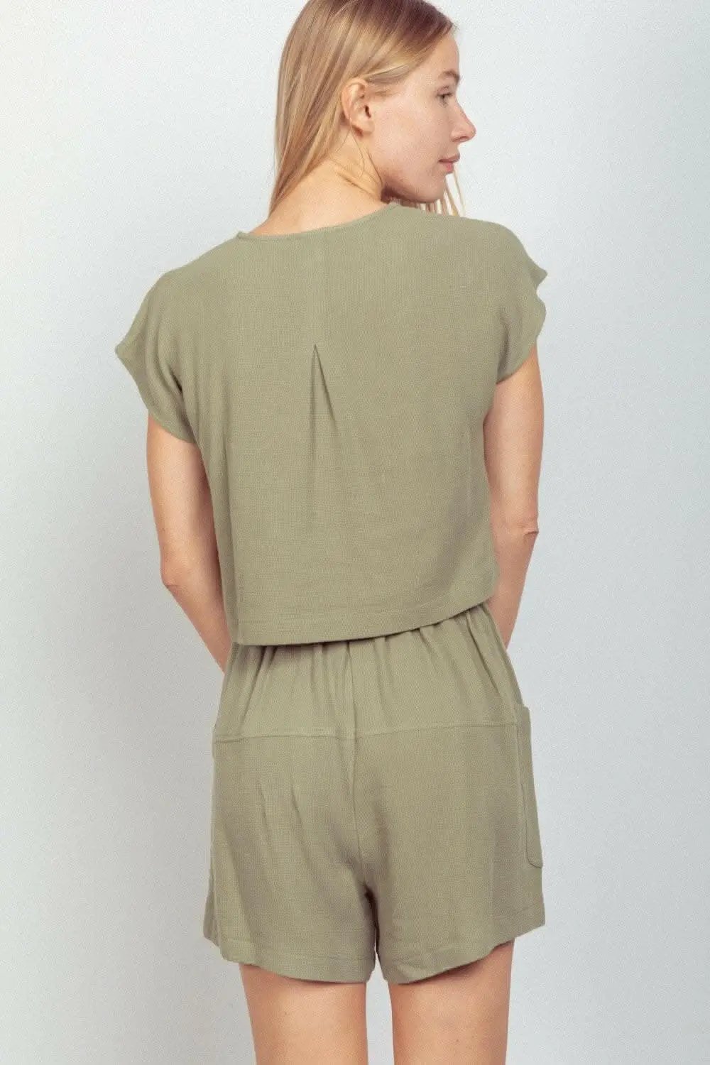 Trendsi Crop Top & Shorts Set Women's Casual Outfit Comfy Coordinated Ensemble