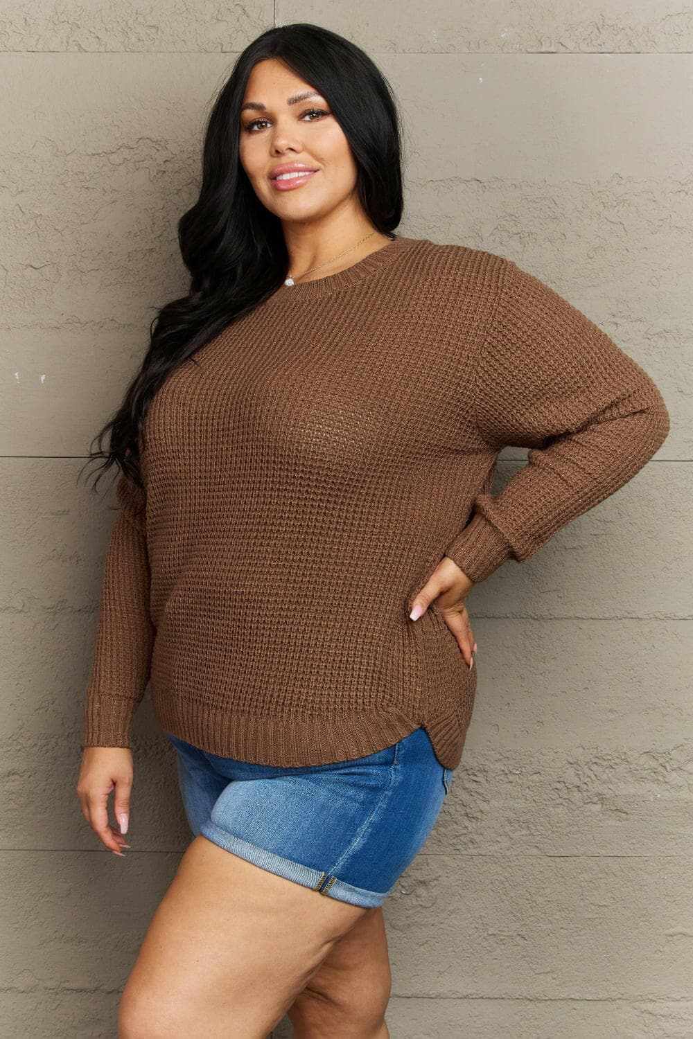 T-Shirts Trendsi closeout - Trendsi Plus size high-low sweater by Zenana