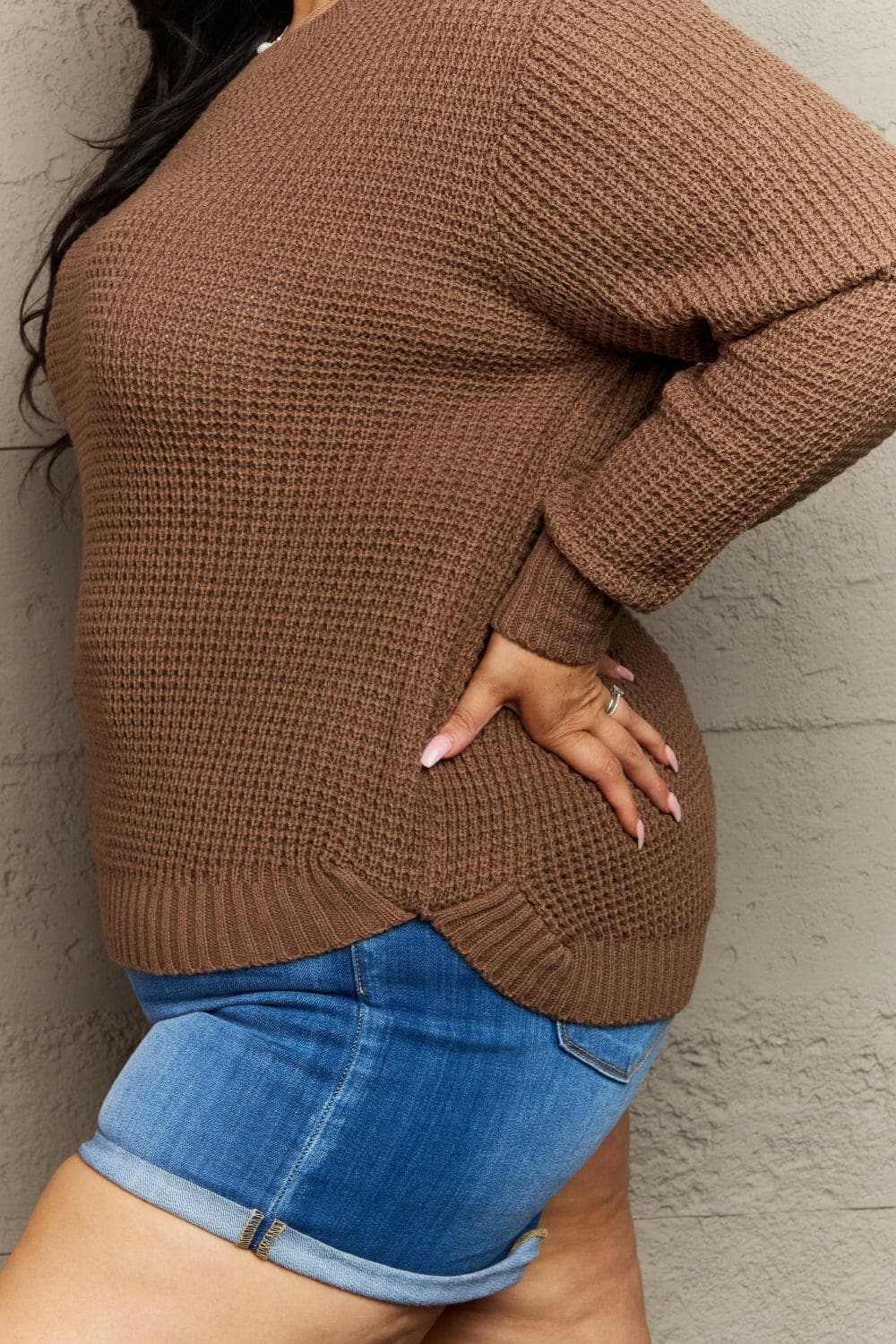 T-Shirts Trendsi closeout - Trendsi Plus size high-low sweater by Zenana