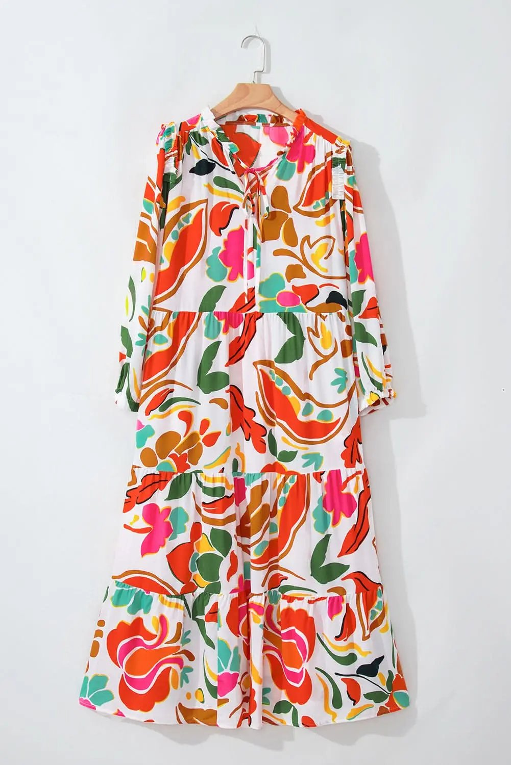 Dresses Love Salve Orange Floral Dress Women's Vacation H-Line Spring Style Lightweight