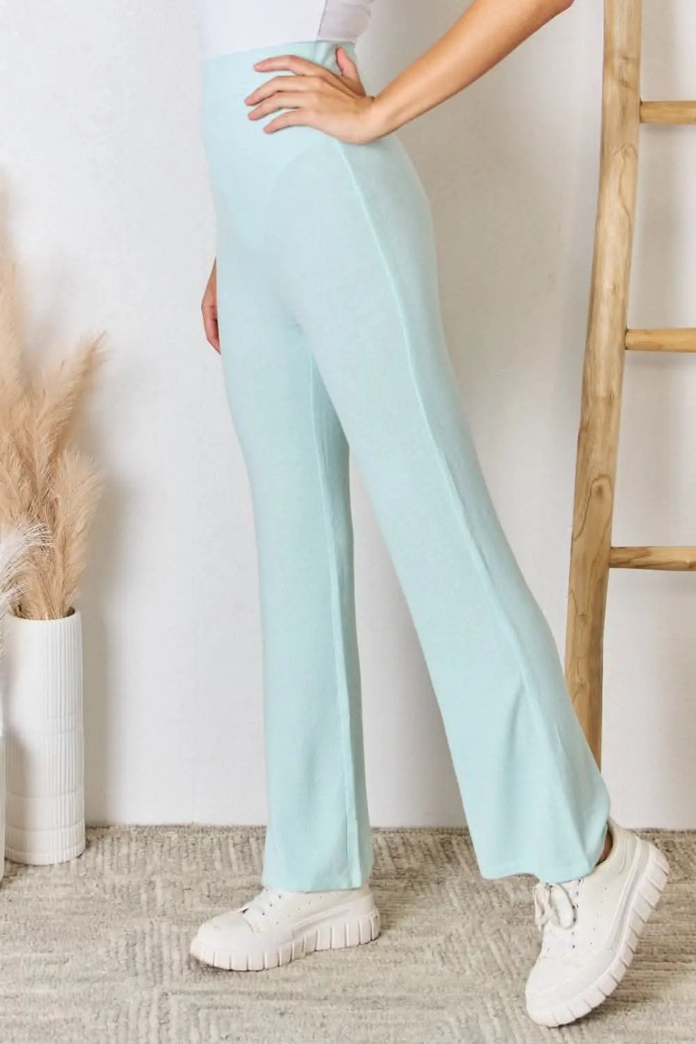 Trendsi Knit Flare Pants Women's Lounge Sweatpants Ultra Soft, High Waist
