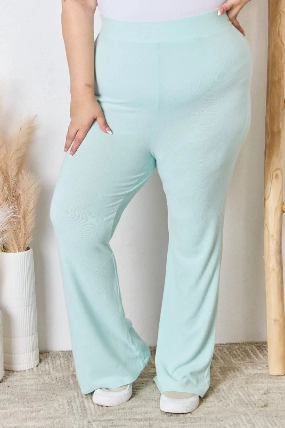 Trendsi Knit Flare Pants Women's Lounge Sweatpants Ultra Soft, High Waist