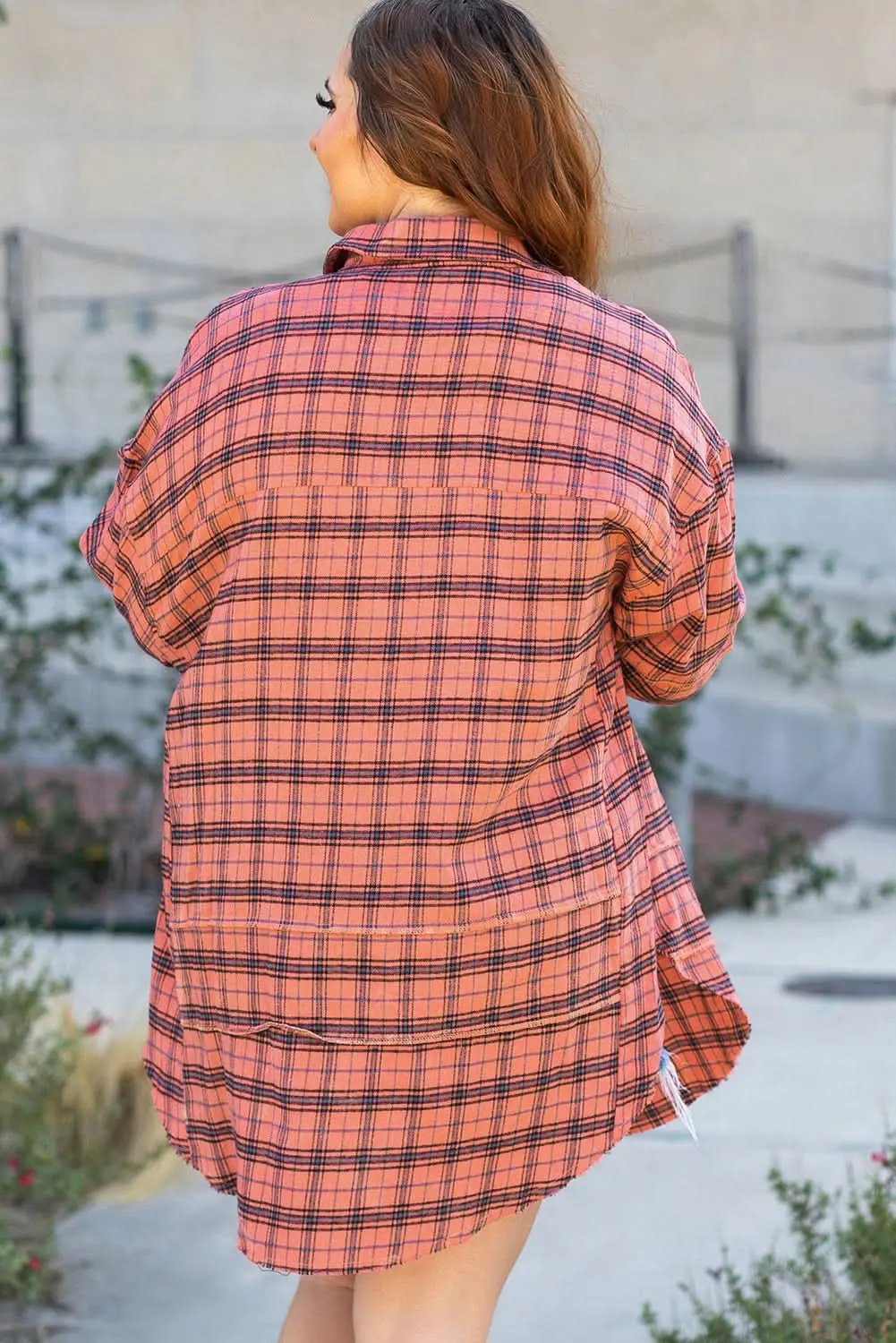 Love Salve Red Plaid Western Shirt — Distressed Cotton Top