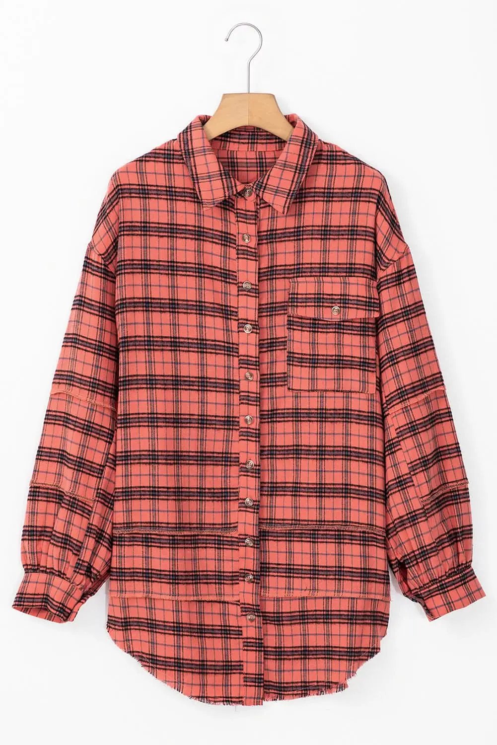 Love Salve Red Plaid Western Shirt — Distressed Cotton Top