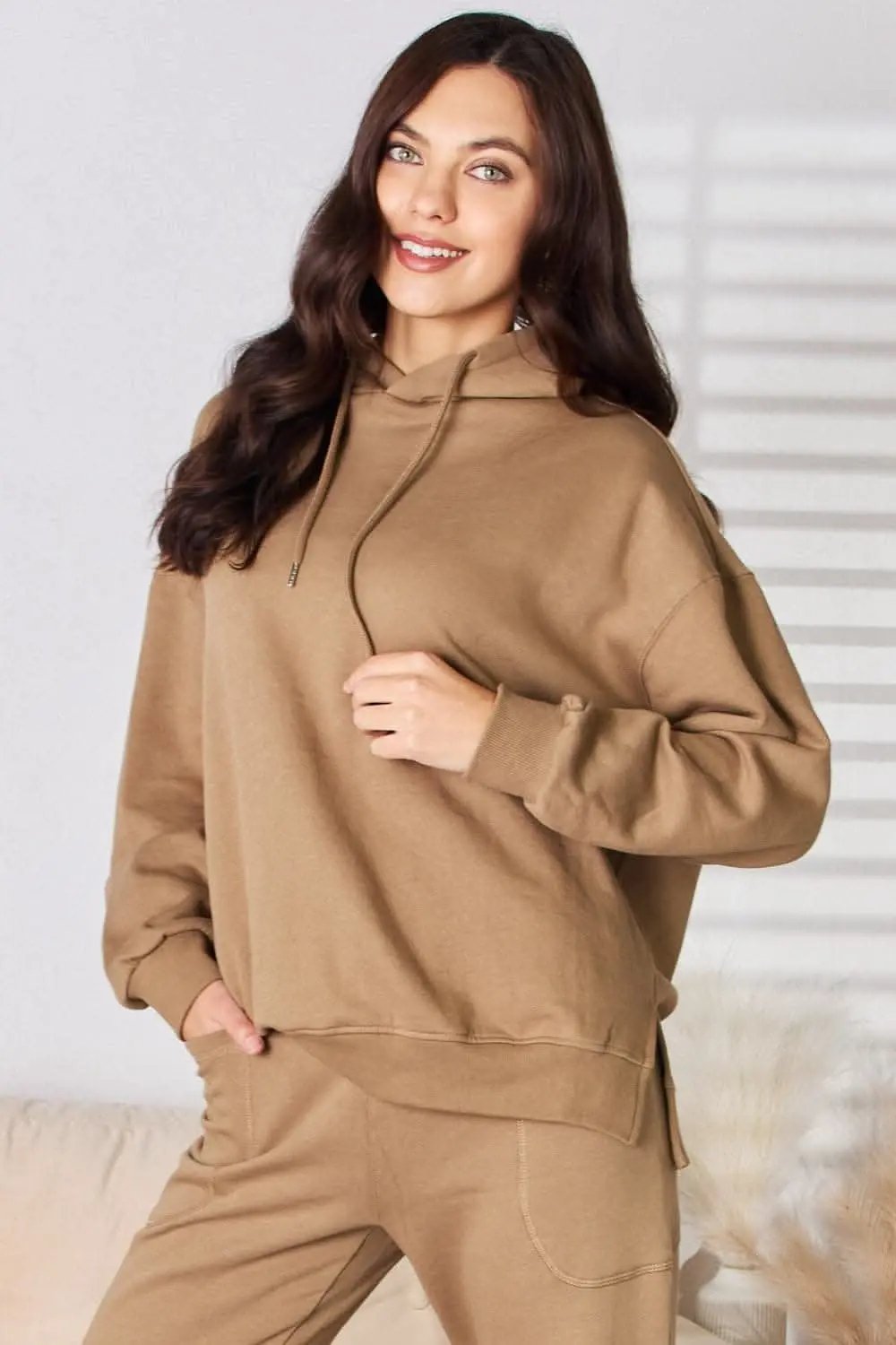 Trendsi Pullover Hoodie Drop Shoulder Fleece — Cozy Relaxed Fit