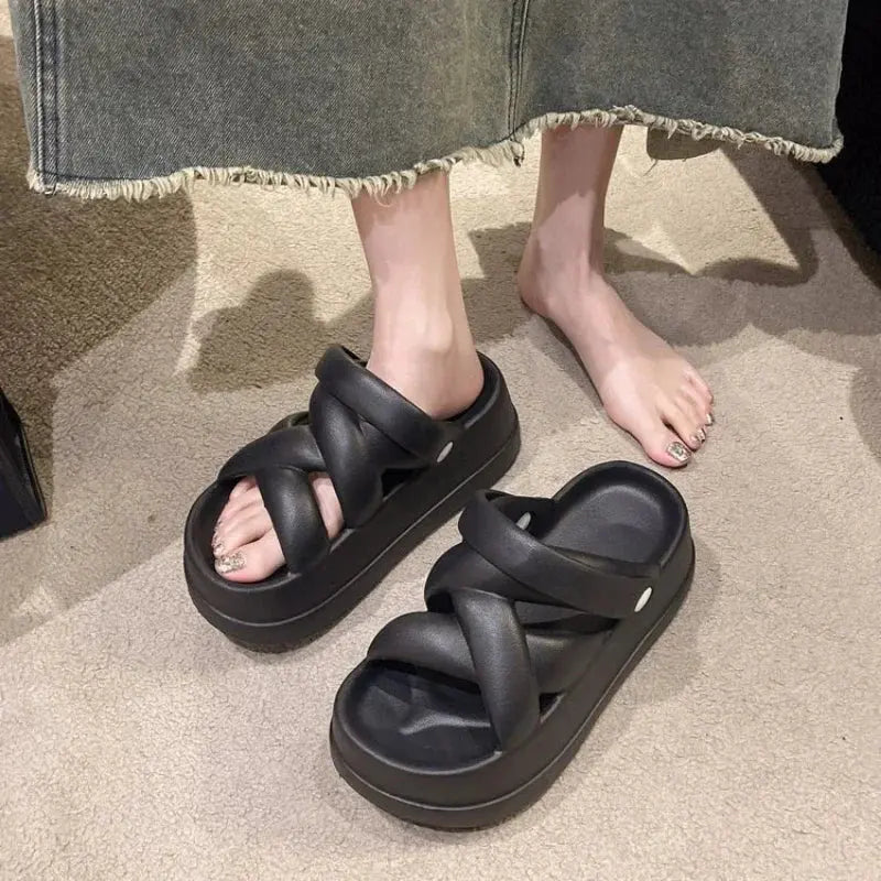 Sexikinis Swim Thick Sole Sandals Women's Summer Shoes: Height Boost + Comfort