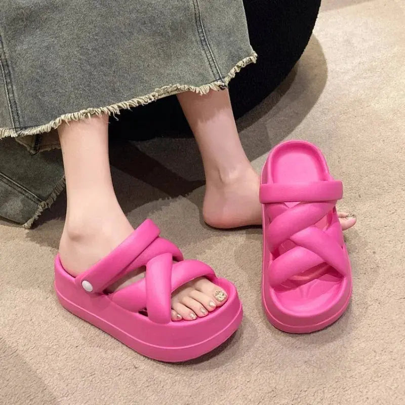 Sexikinis Swim Thick Sole Sandals Women's Summer Shoes: Height Boost + Comfort