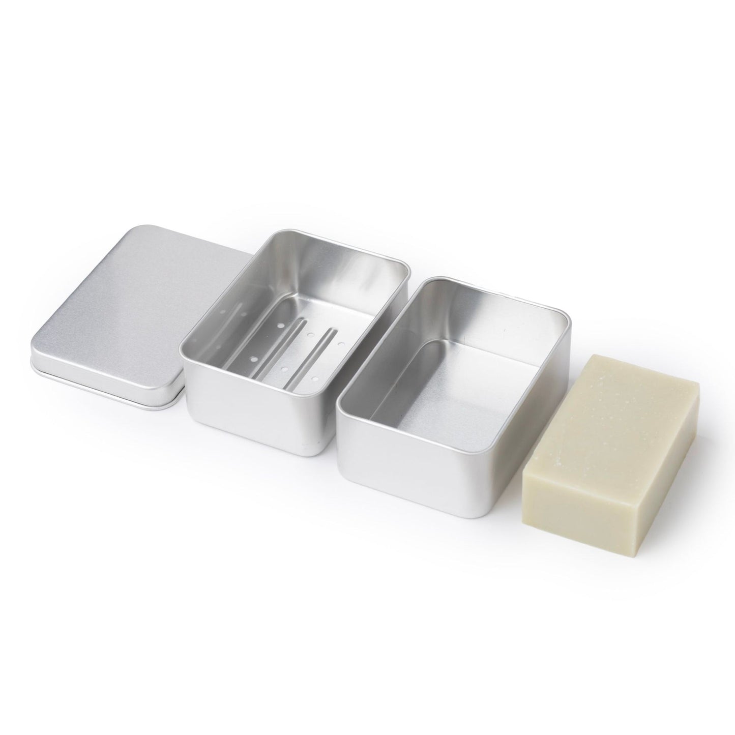 Draining Aluminum Bar Soap Travel Tin
