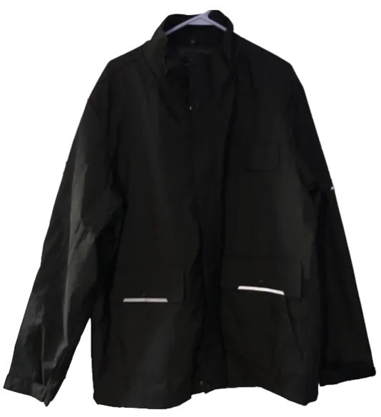 Size 2XL Black Lightweight Windbreaker Outdoor Jacket