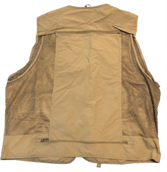 Men's Lightweight Tactical Cargo Vest - Multi-Pocket Breathable Mesh Outdoor Khaki 2XL