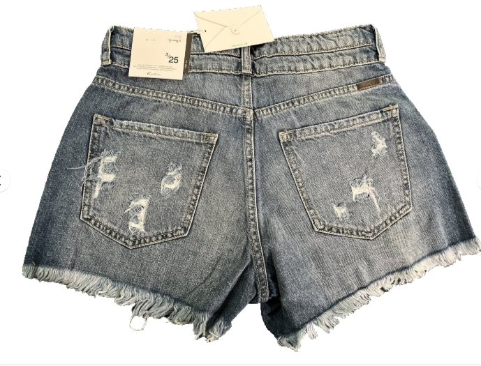 KanCan High Rise Double Button Blue Denim Jean Shorts KC8560NM