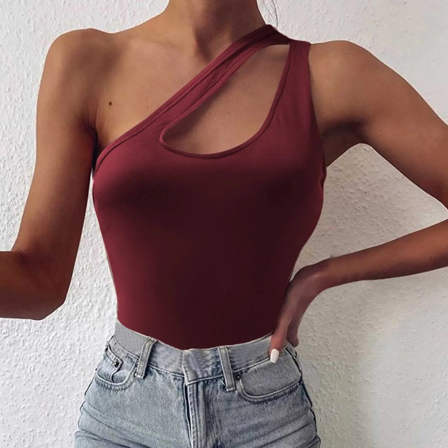 Trendsi Sheer Asymmetrical Cami Top — Modern Going Out Style