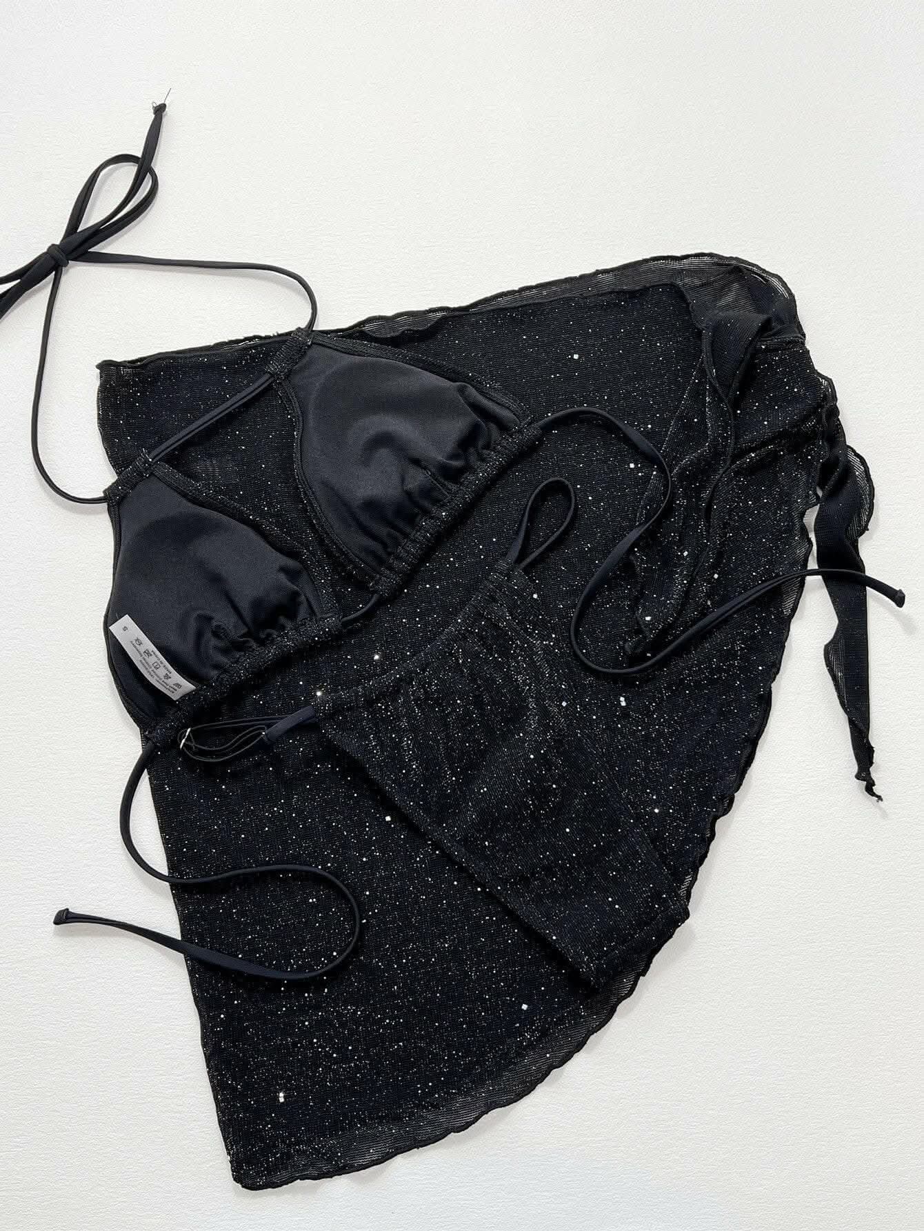 Accessories Trendsi Shimmer Halter Swimwear Women's Beach Two-Piece Set Sexy & Stylish