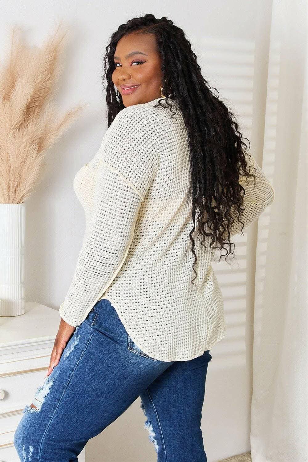 Cream Scoop Neck Blouse by Trendsi | Workwear