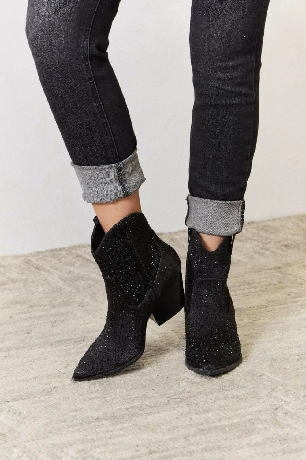 Dresses Trendsi Rhinestone Cowgirl Booties Women's Fashion Shoes - Sparkling & Glamorous