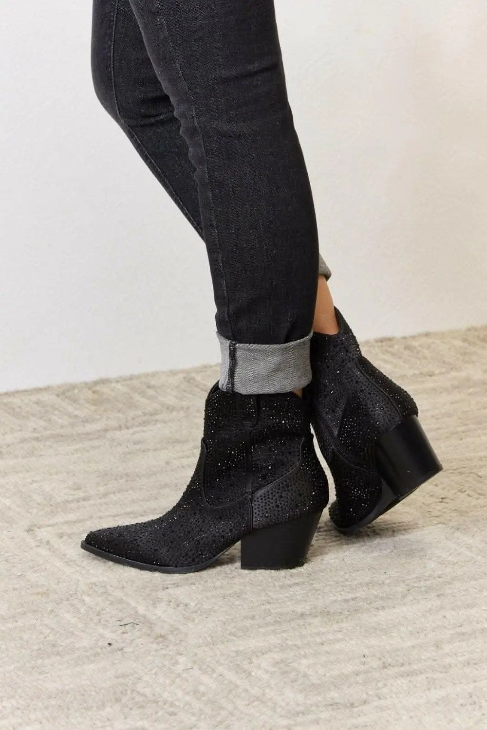 Dresses Trendsi Rhinestone Cowgirl Booties Women's Fashion Shoes - Sparkling & Glamorous
