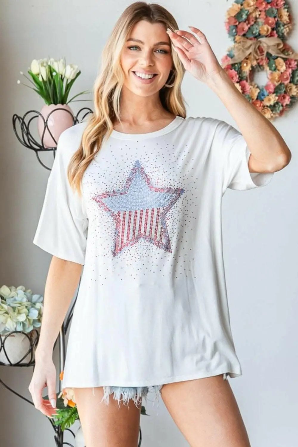 T-Shirts Trendsi Starlight Graphic Tee Women's Casual Short Sleeve T-Shirt - Chic Patch