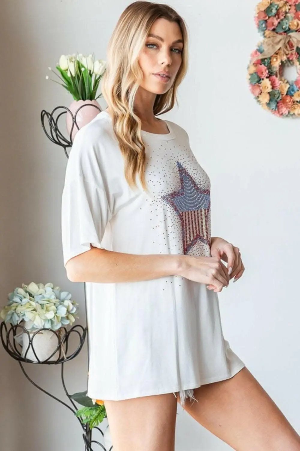 T-Shirts Trendsi Starlight Graphic Tee Women's Casual Short Sleeve T-Shirt - Chic Patch