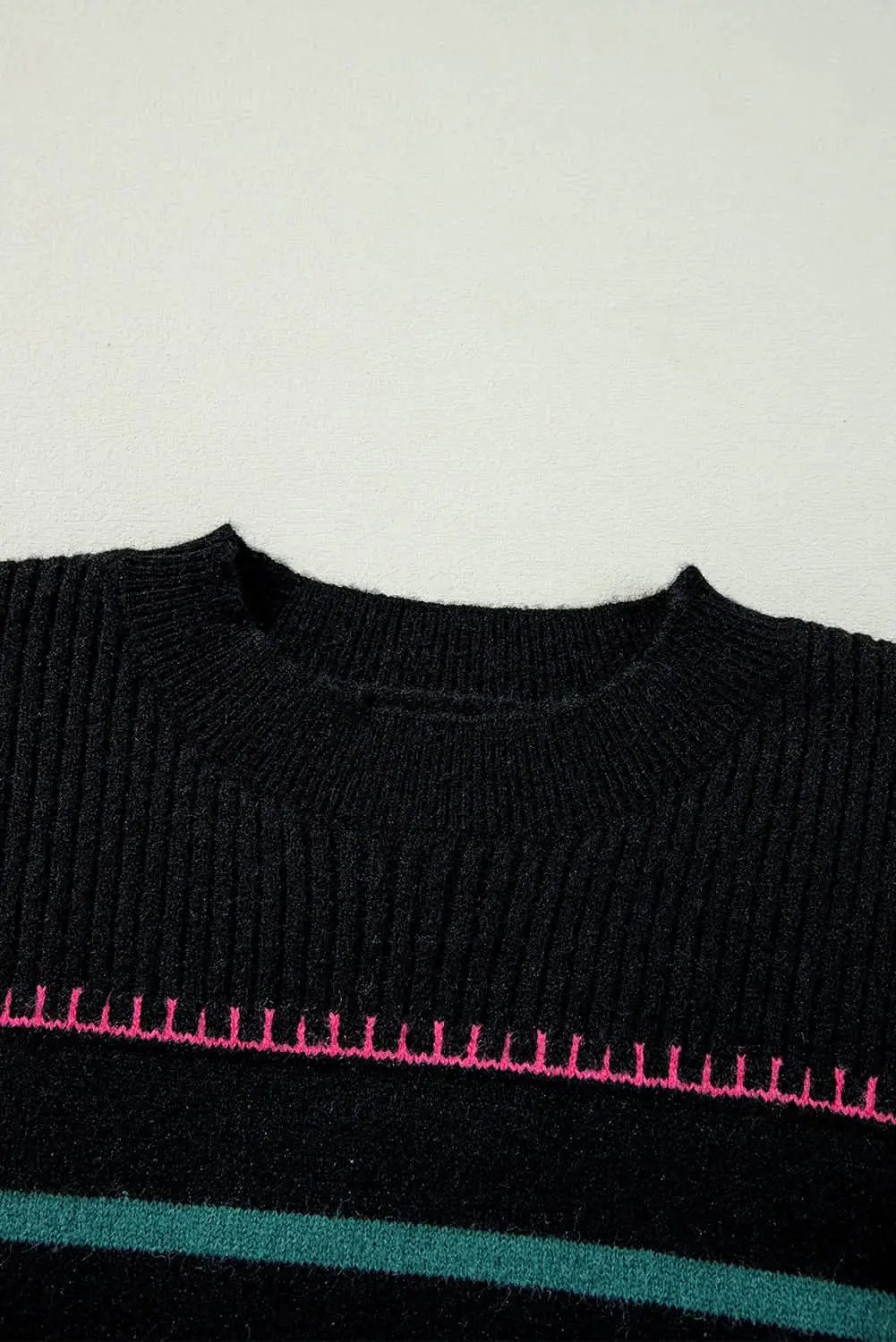 Women's Pullover Sweater - Soft Knit Striped - Daily Wear Winter