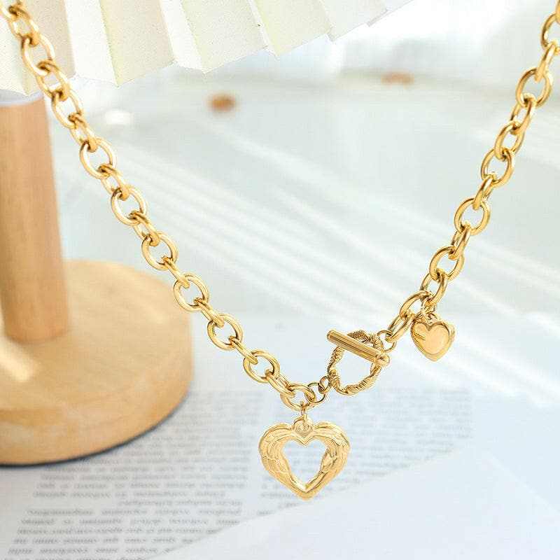 T-Shirts Trendsi Necklaces - Stylish titanium heart pendant necklace