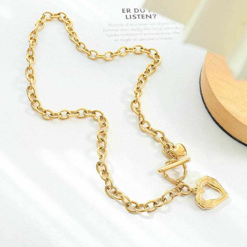T-Shirts Trendsi Necklaces - Stylish titanium heart pendant necklace