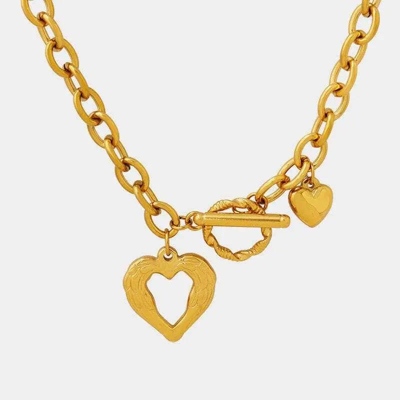 T-Shirts Trendsi Necklaces - Stylish titanium heart pendant necklace