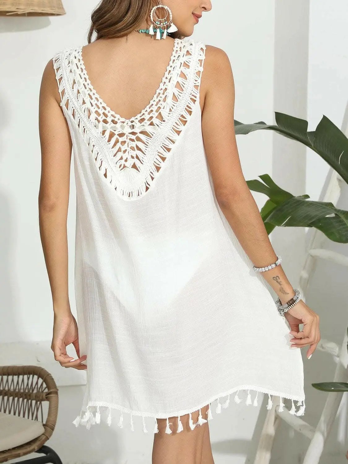 T-Shirts Trendsi just arrived - Tassel scoop neck cover-up