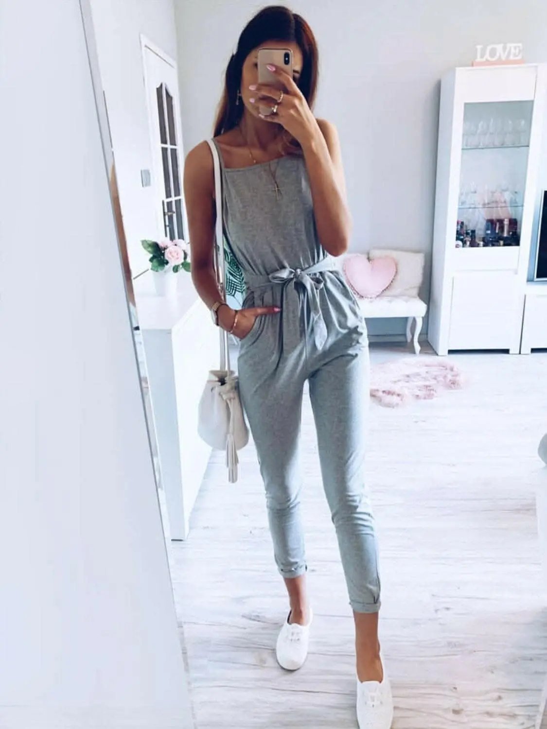 T-Shirts Trendsi just arrived - Tied strap square neck jumpsuit