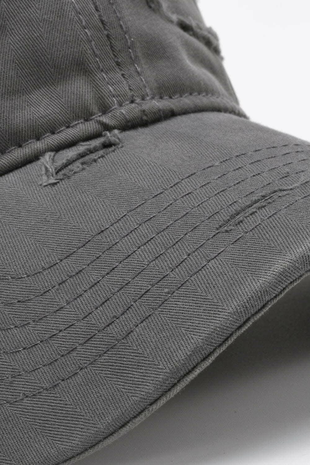 Trendsi Distressed Baseball Cap Adjustable Cotton — Vintage Style